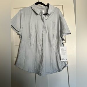 Lulu lemon quick dry short sleeve polo shirt, size 20 color is vapor